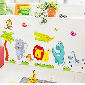 

Cartoon forest Animals DIY wallpaper vinyl wall stickers for kids rooms child wall art decals home decoration