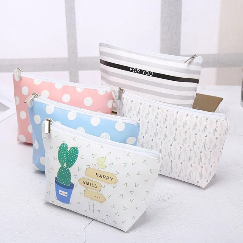 

Korean Style Women Small Cosmetic Bag Travel Makeup Case Storage Pouch Purse Organizer Pencil Make Up Cute Nesesser Students bag