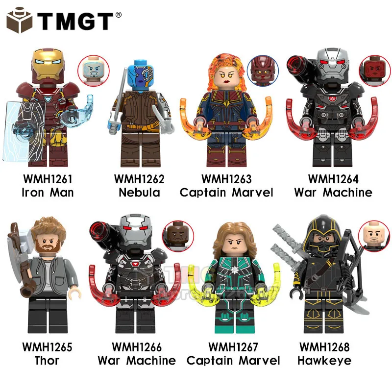 

Single Legoings The Avengers 4 Thor Iron Man Captain Marvel Hawkeye Nebula War Machine Endgame Building Blocks Toys For Children