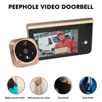 

4.3" Door Camera Digital Doorbell Built-in Battery ring doorbell Motion Detect Door Peephole Viewer Home Door Bell