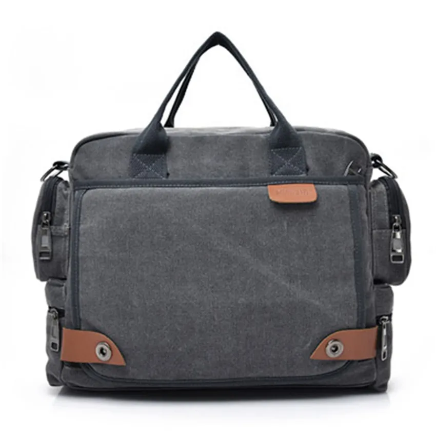 Многофункциональная холщовая мужская сумка на одно плечо, деловая Повседневная Портативная сумка-мессенджер, мужской портфель
