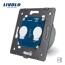 Livolo стандарт ес основание сенсорного переключателя, AC 220~ 250 в, 2 банды 2 способ управления переключатель без стеклянной панели, VL-C702S
