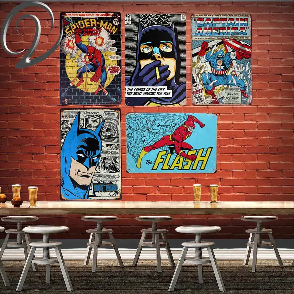 

Captain America Vintage Metal Plaque 20*30 Home Bar Pub Cafe Restaurant Decoration Shabby Chic Tin Signs Metal Poster