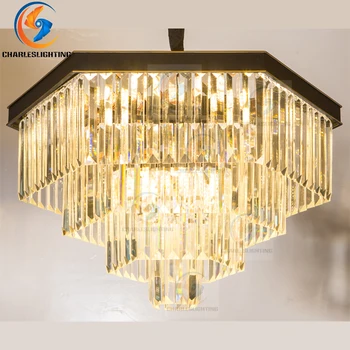 

2018 New Post Modern Luxury Gold Led Pendant Light Lustre K9 Crystal Pendant Lamp Led Luminarias Hanging Lamp Foyer Suspend Lamp