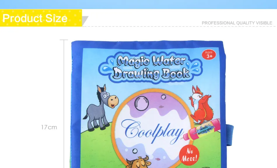 Coolplay 21*17 см Животные Вода Рисование книга и 2 волшебная ручка Нетоксичная вода раскраска доска каракули книга развивающие обучающие игрушки