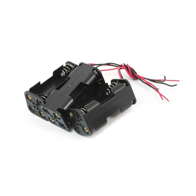 

40pcs/lot MasterFire Black Plastic 2-Layers 4 x 1.5V AAA Battery Back To Back Holder Case Cover Box Storage with Wire Leads