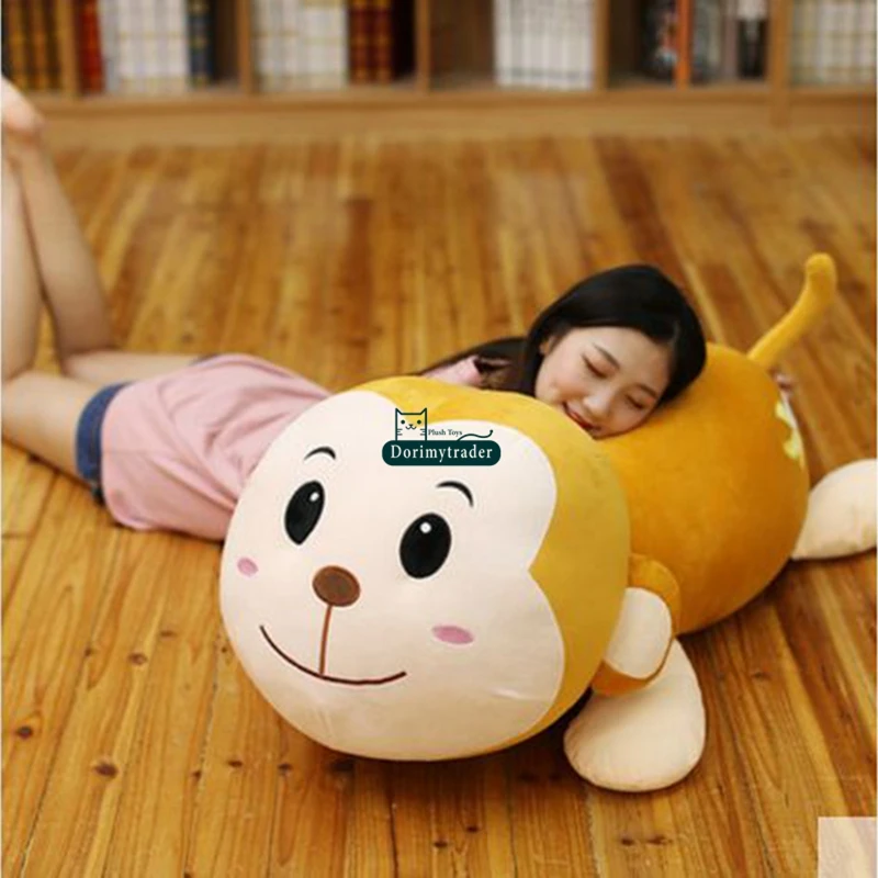 Dorimytrader Big Soft Kawaii Monkey  Plush Pillow Doll Stuffed Soft Giant Cartoon Animals Monkeys Toys 100cm 39inch DY61763 (2)