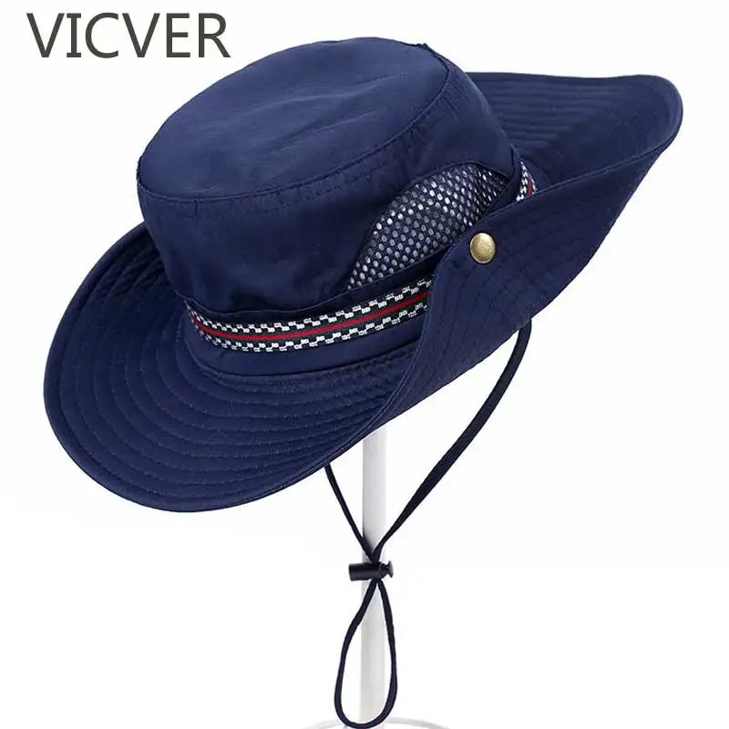 

Sun Hat Men Bob Summer Bucket Hat Outdoor Breathable Fishing Cap Women Wide Brim Hiking Camping Caps Solid Color Unisex Hats
