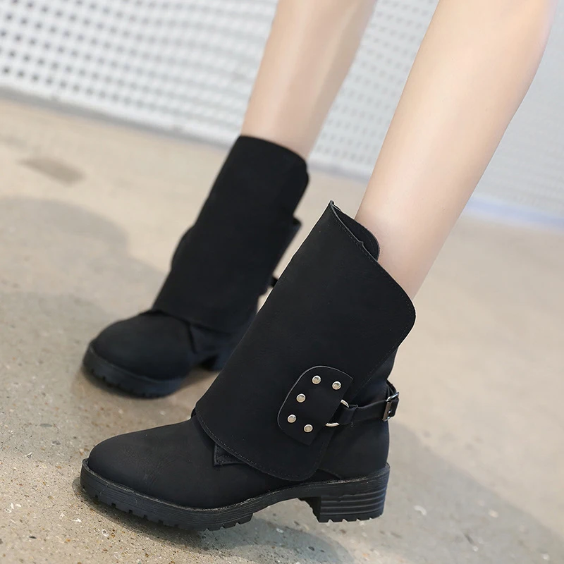 Buy Korean Winter Boots Slip On Anlke Boots Round Toe