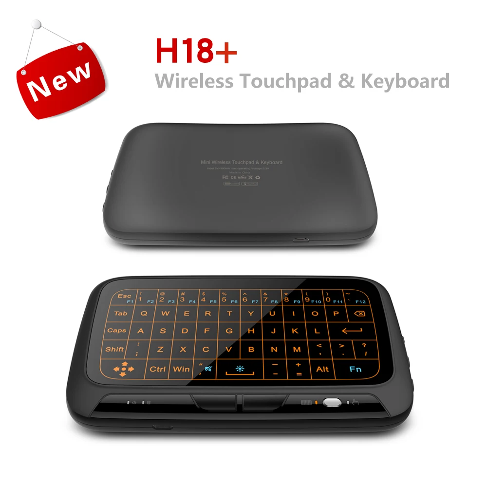 H18+ 2,4 ГГц мини беспроводная клавиатура с подсветкой и полноэкранной сенсорной панелью мышь для Android Smart tv Box PC ноутбук HTPC. IP tv, PS3, Pad
