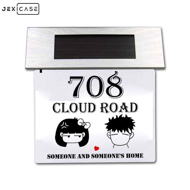 

4LED Stainless Steel Light-Operated Lamp Outdoor Lighting Doorplate Safety Solar Lighting Billboard Lamp of Outdoor House Number