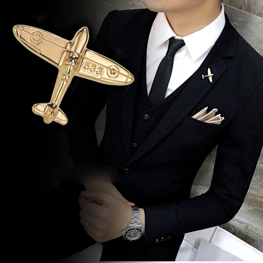 

Wukaka ashion Plane Enamel Pin and Brooches Aircarft Plane Man Brooch Suit Pins Men Jewelry
