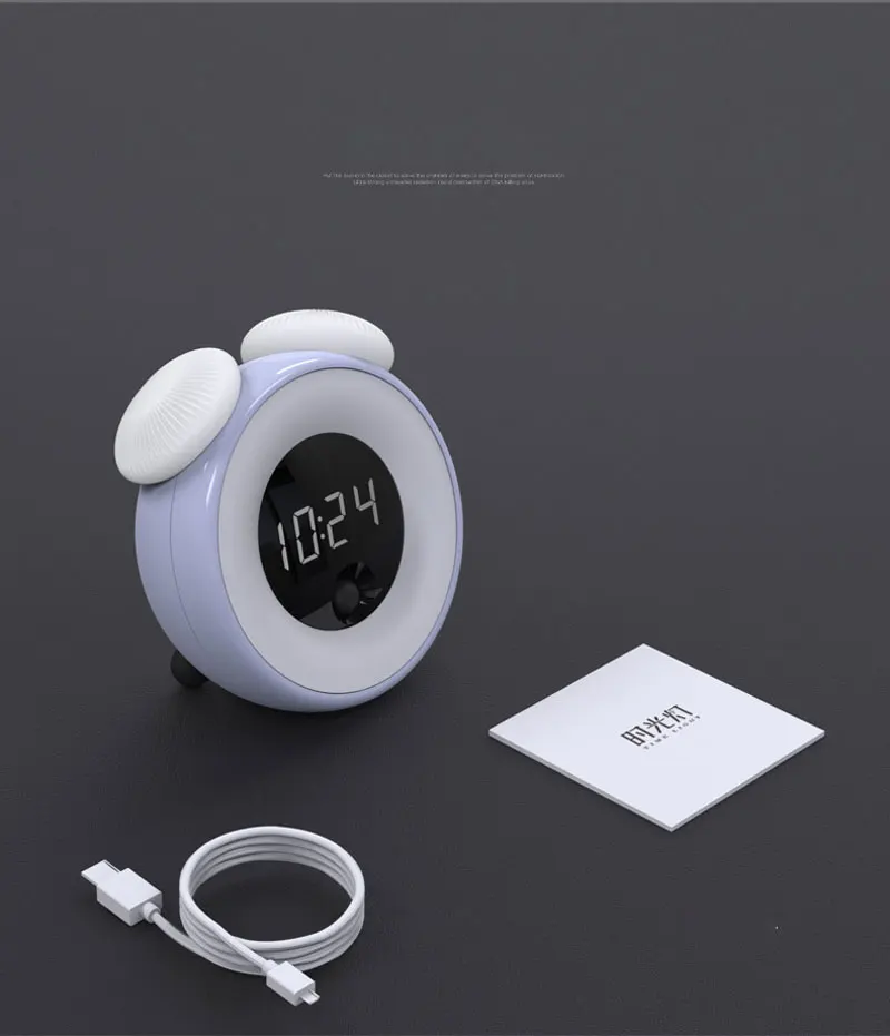 Multifunction Intelligent Wake-Up LED Light Alarm Clock Night  Lamp USB Bedside Digital Touch Sensor Dimmable Morning Snooze (11)