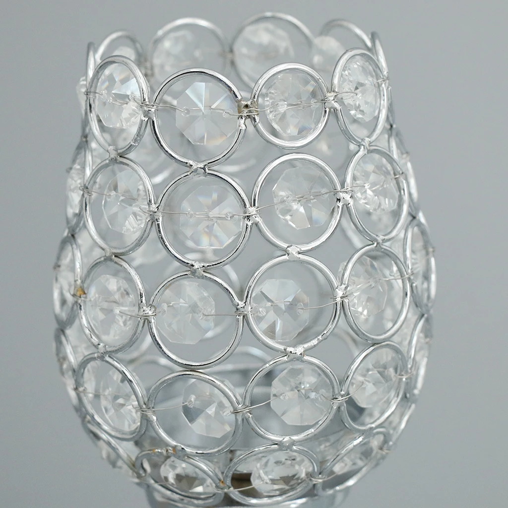 MagiDeal Crystal Tea Light Candleholder Bowl Wedding Window Top 27cm/33cm/38cm for Wedding Holidays Decor
