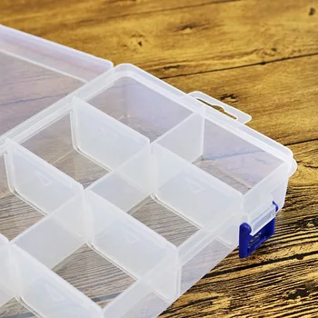 

Large 8-lattice transparent removable double-buttoned plastic long 8-lattice storage hardware tool parts receiving box