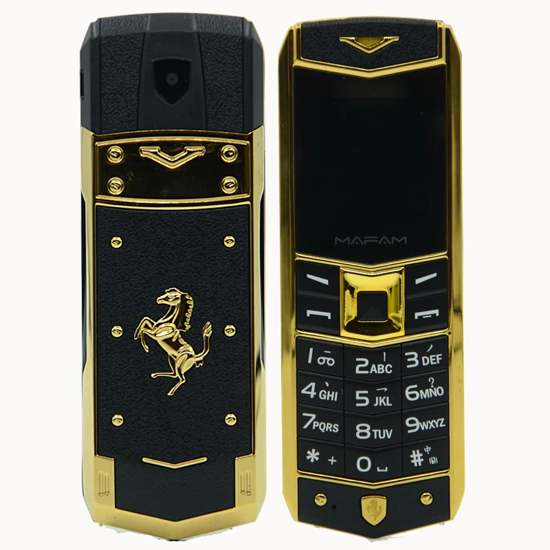  MAFAM A8 Russian Arabic Spanish French Vibration Luxury metal body car logo dual sim Mobile phone w