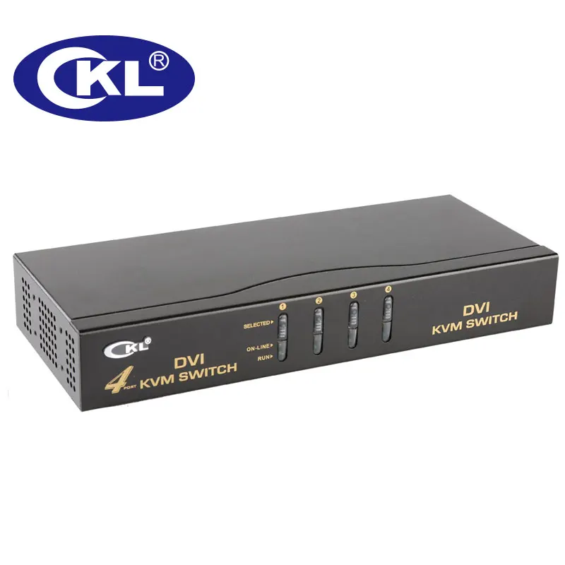  4 Port USB DVI KVM Switch Keyboard Mouse PC Monitor Switcher with Audio and Auto Scan Support 1920*