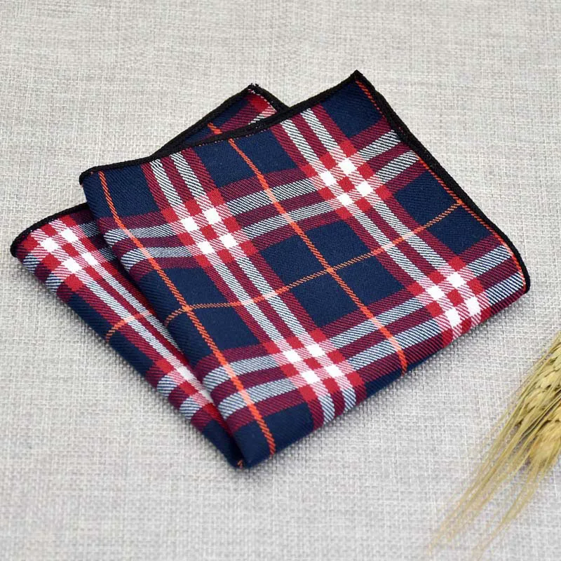 High quality Fashion striped plaid men's party handkerchief cotton