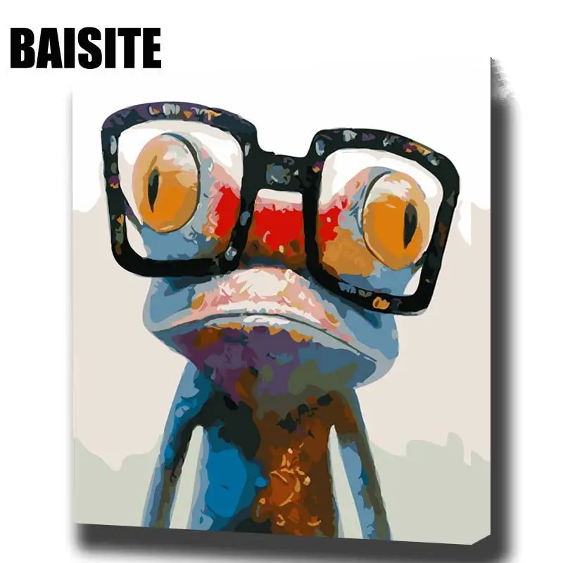 

BAISITE DIY Framed Oil Painting By Numbers Animal Pictures Canvas Painting For Living Room Wall Art Home Decor E705