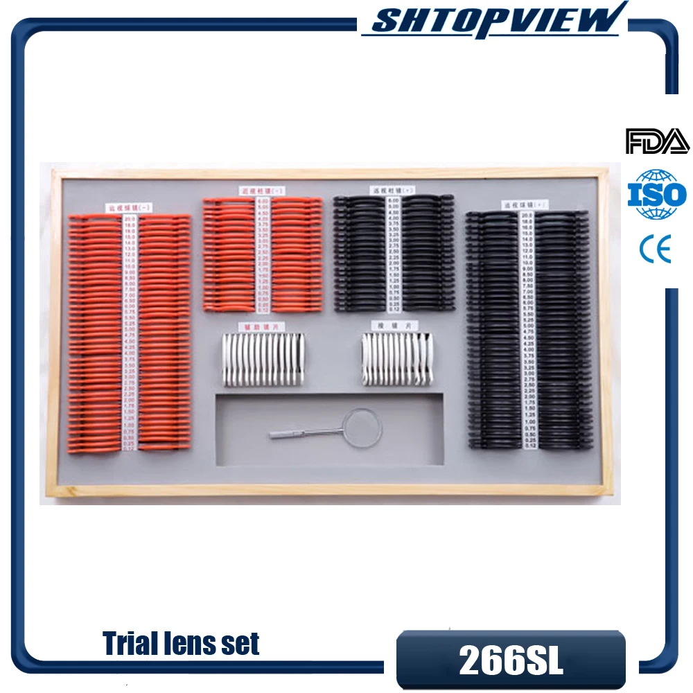 

JP-266SL High Quality Lowest Shipping Leather Suitcase With Plastic Rim 266 Pieces Trial Lens Set