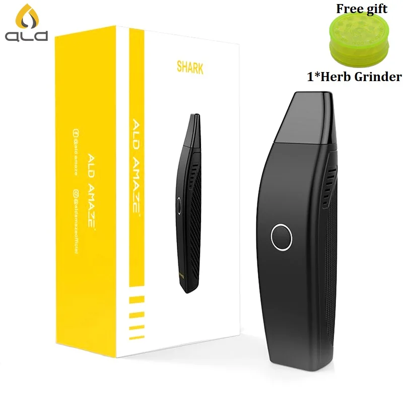 

ALD AMAZE herbal vaporizer Shark vapor electronic cigarette 1800mah dry vape dry herb vaporizer both for dry herb and wax