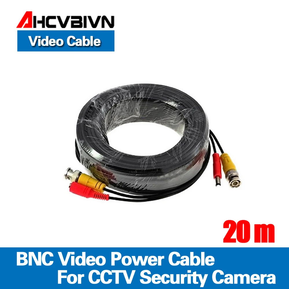 65 футов(20 м) BNC видео Мощность Сиамский кабель для видеонаблюдения CCTV камеры аксессуары DVR комплект