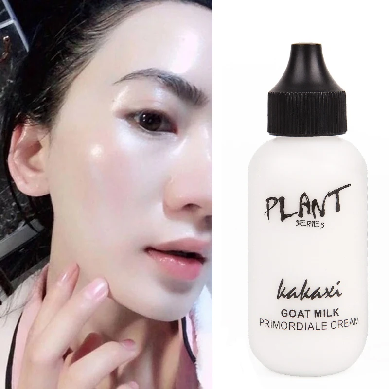 

2019 Primer Lazy Face Foundation Cream Goat Milk Revitalizing Full Coverage Waterproof Makeup Base Brighten Cover Dark Circles