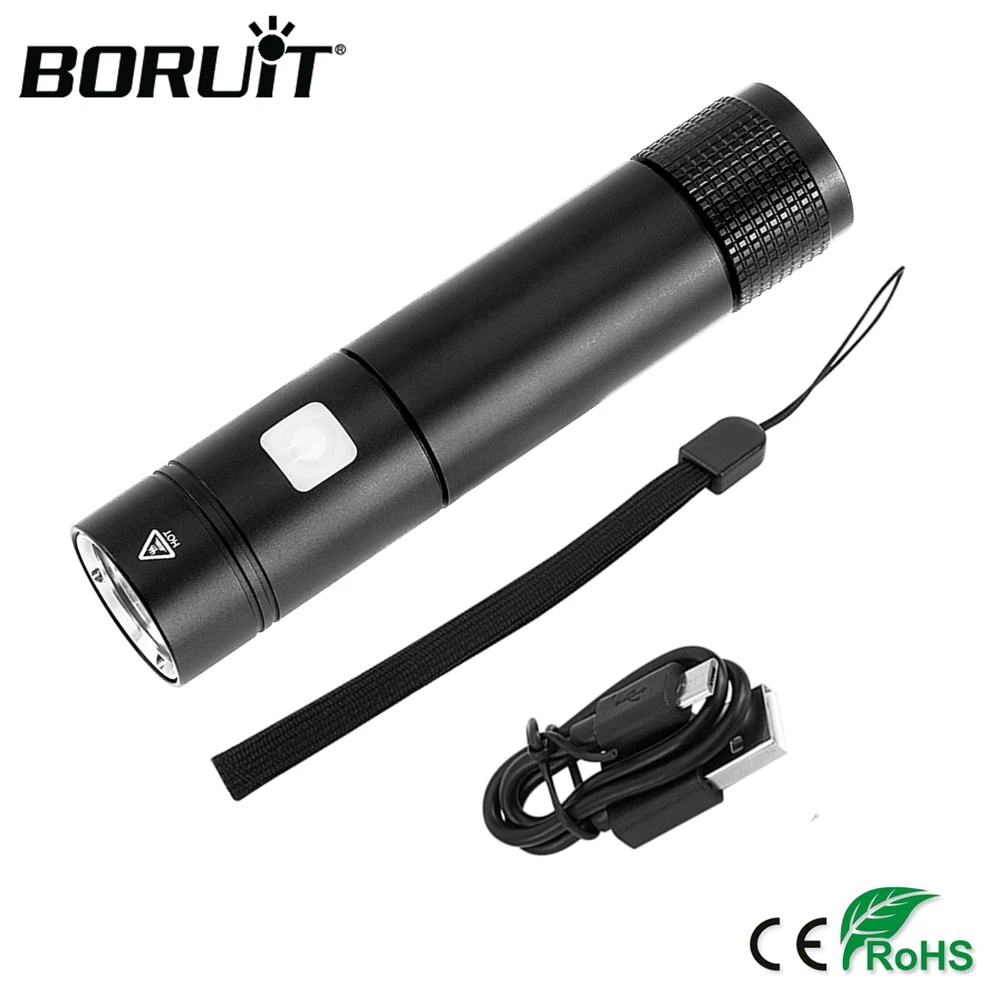 

BORUiT Portable XPG3 LED Flashlight USB Rechargeable Torch 5-Mode IPX6 Waterproof Flash Lamp Camping Hunting Portable Lantern