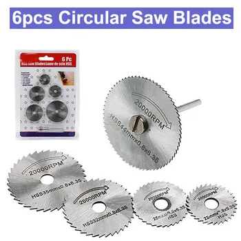 

6pcs 22/25/32/35/44mm with 3.2mm Mandrel Portable Rotary Tool Circular Saw Blades Cutting Discs Mandrel For Dremel Cutoff
