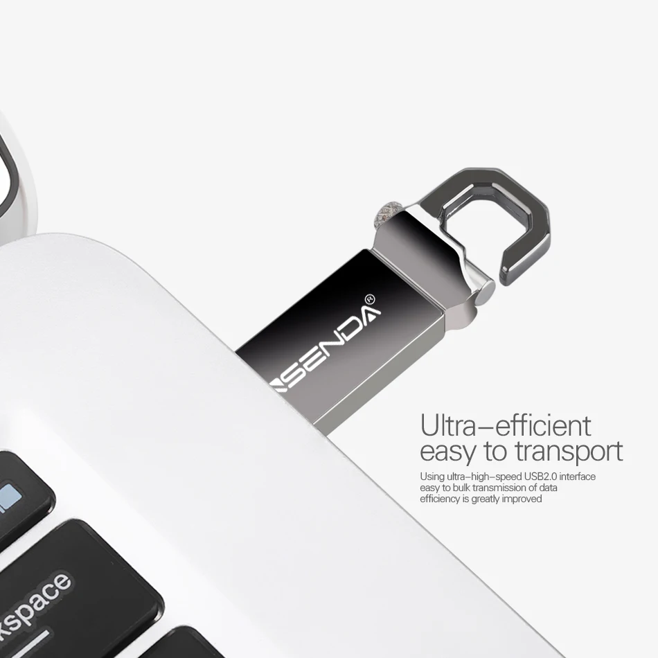 Wansenda Keychian USB Flash Drive 64 ГБ металлическая ручка привода 32 16 8 4 2.0 водонепроницаемый