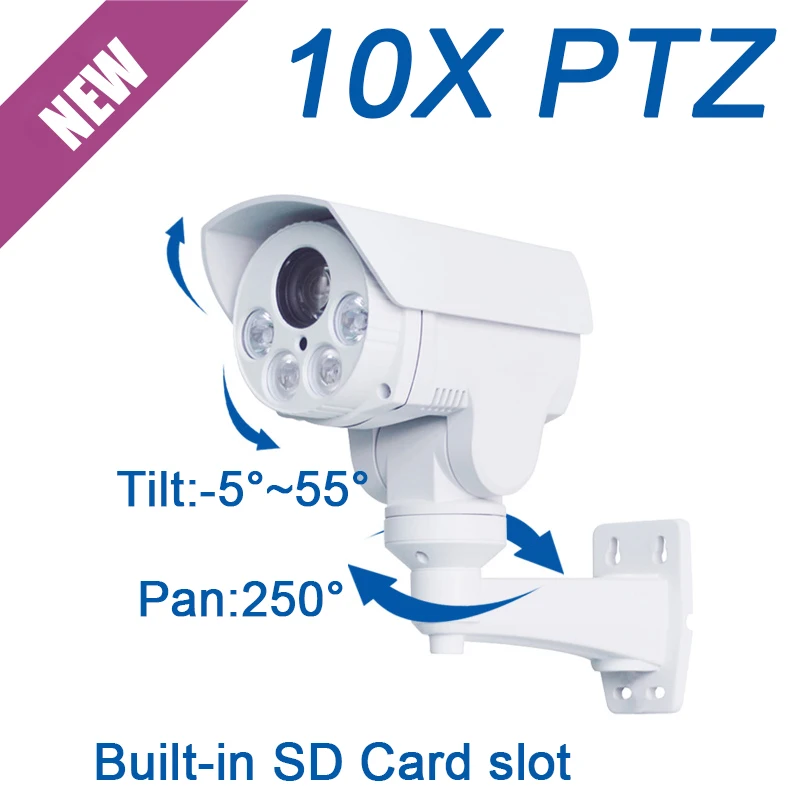 New FULL HD 2MP 1080P MINI PTZ 10X optical zoom auto focus IP onvif IR 60M