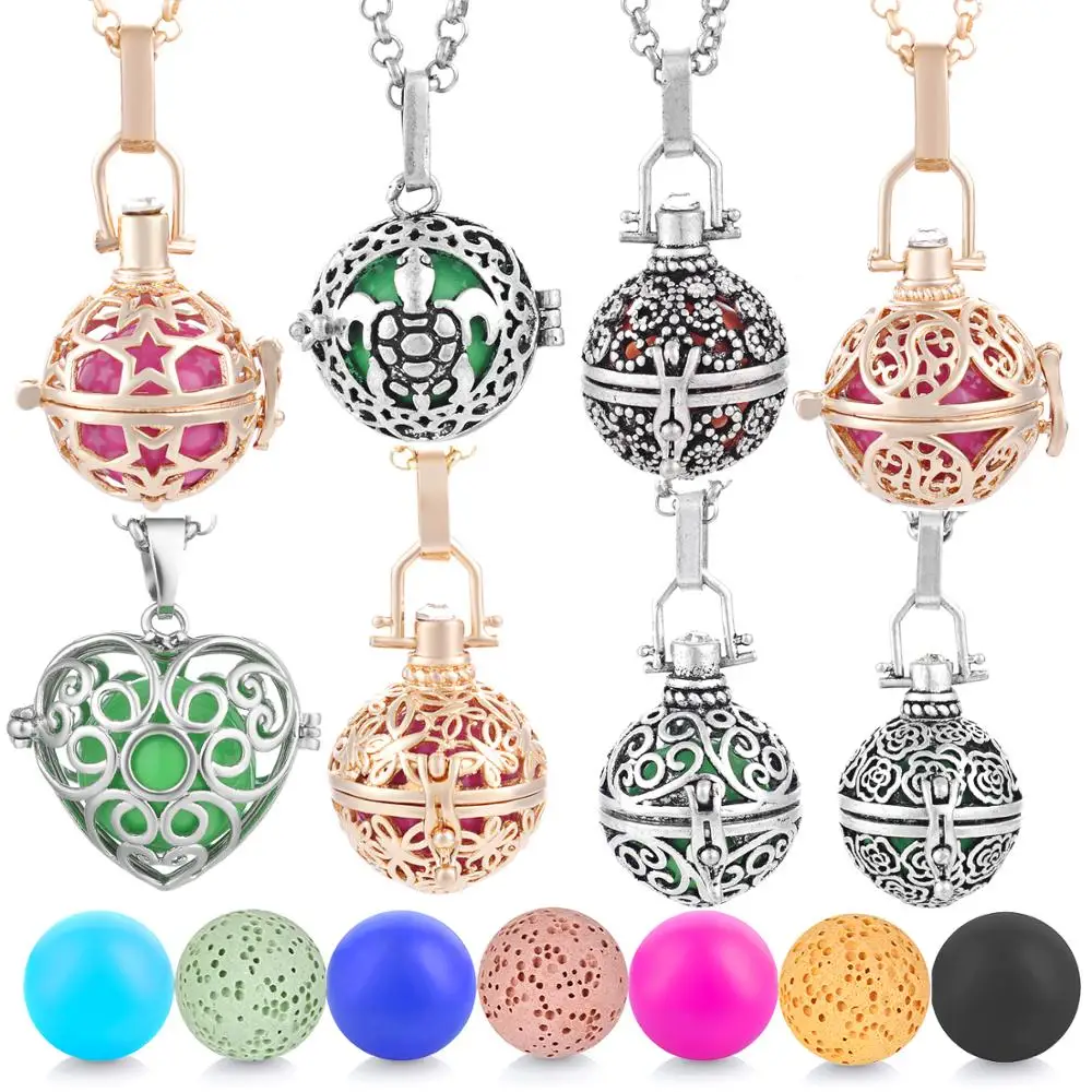 

Vocheng Baby Chime Ball Sounded Bola Floating Locket Necklace Angel Caller Mother Child Pendant VA-199