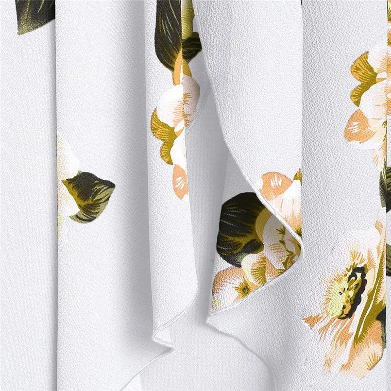 New Fashion Women Summer Short Sleeve Front Cross Cross Top Floral Print Mini Dress Elegant Ladies Casual Party Vestidos #4R09   (20)