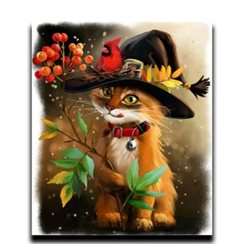 

5d diamond painting Beautiful pearls Decor on the wall Round \ square drill Mosaic embroidered icon Full "cute kitten"