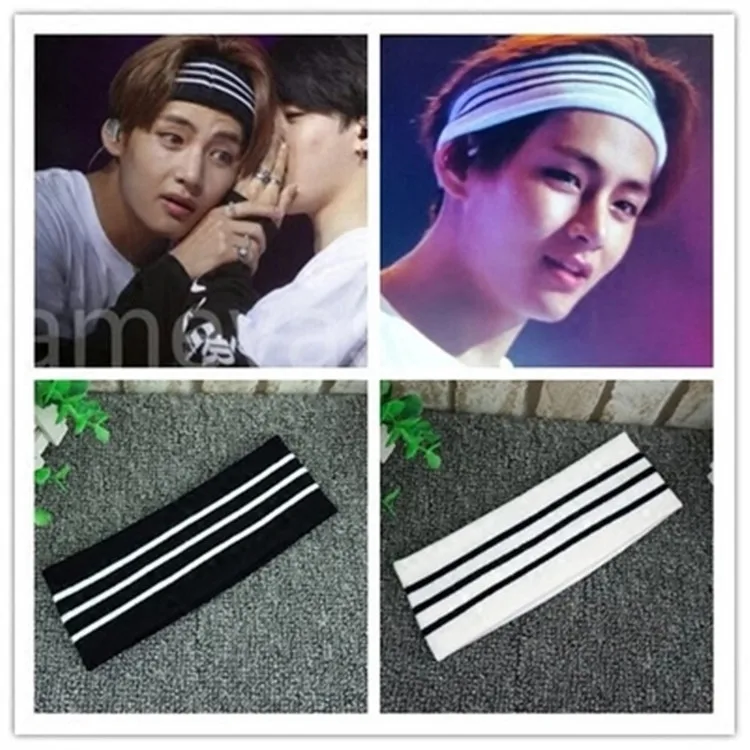 Kpop Nieuwe хип хоп Bangtan JIMIN V Jungkook Suga Jin Dezelfde Stijl концертный Ontwerp Hoofdband Haarband тюрбан scrunchie| |