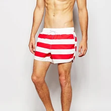 Синий красный в полоску купальники мужчины пляж доски для серфинга Шорты плавки sunga Пляж плавательные трусы мужчин купальник быстросохнущие