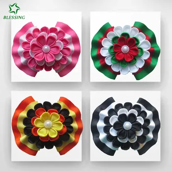 

10 BLESSING Happy Girl Hair Accessories 5" B- Ball Butterfly Hair Bow Elastic