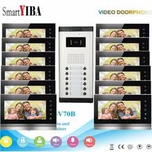 SmartYIBA интеркомы для личных домов ЖК-дисплей Видеозвонок ИК Видео вратарь интеркомы для квартиры от 3 до 12 домов/единиц