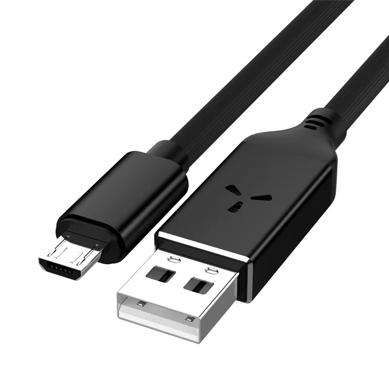 Светящийся usb-кабель для samsung Galaxy S10 Note 10 huawei 2.4A Быстрая Зарядка Micro USB type C зарядный кабель для мобильного телефона - Цвет: Черный