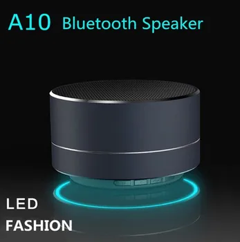 

50pcs A10 wireless bluetooth speaker metal mini portable subwoof sound with Mic support TF card FM radio AUX for iPhone Samsung