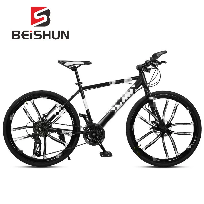 Adult Mountain Bike 26 Inch Speed Shift Double Disc Brakes Ten Knife Wheel Bicycle Male and Female Students Bicycle Adult Mountain Bike 26 Inch Speed Shift Double Disc Brakes Ten Knife Wheel Bicycle Male and Female Students Bicycle