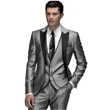 Custom Made Navy Blue Men Suit, Tailor Made Suit, Bespoke Men Wedding Suit, Slim Fit Groom Tuxedos For Men(Jacket+Pants+Vest)
