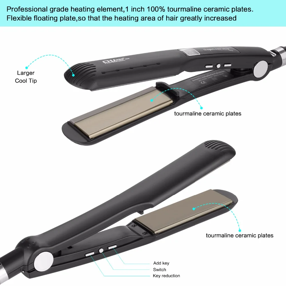 CHJ-Hair-Straightener-LCD-Display-gative-ions-Function-Flat-Iron-Tourmaline-Ceramic-Plate-Professional-Black-Straightening (1)