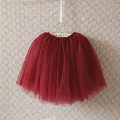 Длинные юбки для маленьких девочек пышные Детские бальные балетные юбки-американки, красочная юбка-пачка, юбки для танцев для маленьких девочек От 2 до 10 лет, Roupas - Цвет: Wine Long