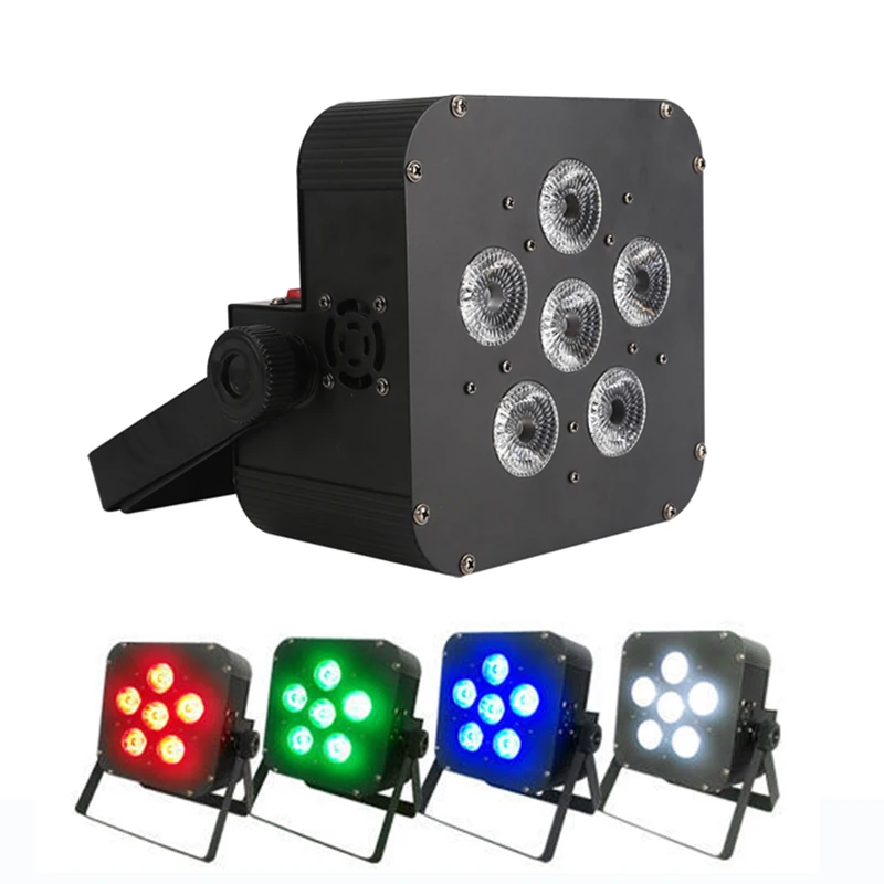 

DHL EMS 6x8W Par Light LED Wireless 4in1 Battery led flat par light Wireless DMX LED Stage Battery Powered flat par Club Light