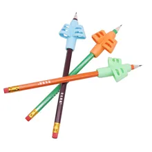 6 шт двухпальцевая силиконовая ручка захвата Трехцветная Смешанная Студенческая канцелярские принадлежности для письма Корректор осанки карандаш Обложка Любовь письма