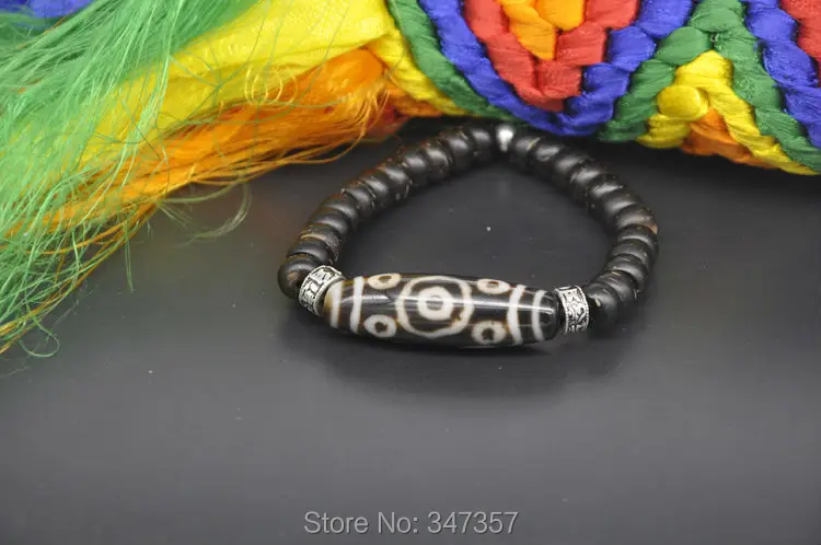 2018 Tibet Dzi Bracelet with Coconut Shell Beads 13 Eyed Sterling Sliver Accessory Good Condition | Украшения и аксессуары