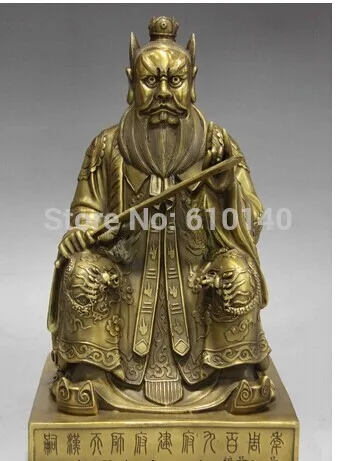 

11 Oriental Pure Pure Copper Brass Handcraft Taoist Zhang Tianshi Buddha statue