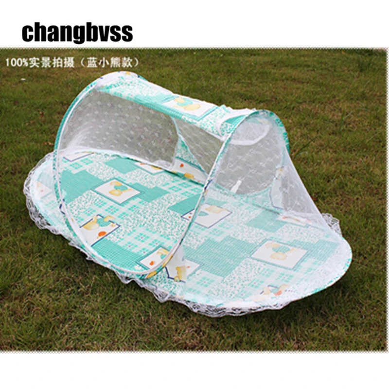 

New Blue Baby Infant Mosquito Netting Folding Baby Crib Net,Baby Stroller Mosquito Net Buggy Pram Protector Free Shipping 3Color