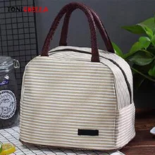 Детский термоизоляционный для продуктов, сумка-бутылочка для грудного молока, сохраняющая тепло, холщовые сумки для пикника, новые модные полосатые портативные женские дорожные сумки BB5048